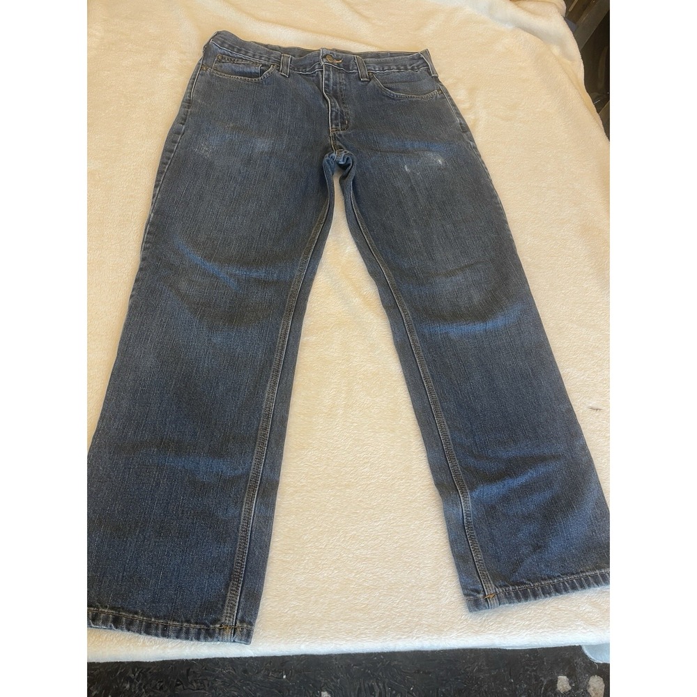 Carhartt Men's Size 34" X 30" Straight Leg Med Wash Jeans